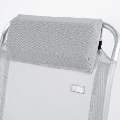 AKTIVE - Chaise Pliante Haute Avec Dossier Haut Réglable 5 Positions, Gris -Camping En Plein Air aktive chaise pliante haute avec dossier haut reglable 5 positions gris 4