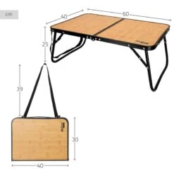 AKTIVE - Table De Camping Pliante Effet Bambou, 60x40x25 Cm -Camping En Plein Air aktive table de camping pliante effet bambou 60x40x25 cm 3
