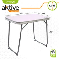 AKTIVE - Table Pliante Avec Poignée De Transport. Table De Camping 60x40x50 Cm -Camping En Plein Air aktive table pliante avec poignee de transport table de camping 60x40x50 cm 3