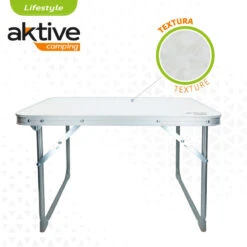 AKTIVE - Table Pliante . Table Basse Blanche En Aluminium - 40x60x40 Cm -Camping En Plein Air aktive table pliante table basse blanche en aluminium 40x60x40 cm 2