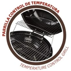 Barbecue Portable Rond Au Charbon De Bois Avec Couvercle Aktive -Camping En Plein Air barbecue portable rond au charbon de bois avec couvercle aktive 3