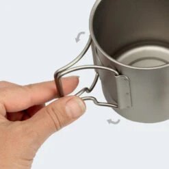 Batterie De Cuisine De Camping Set | Casseroles + Fourchette/Cuillère | Titane -Camping En Plein Air batterie de cuisine de camping set casseroles fourchettecuillere titane 5