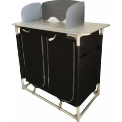 BAYASUN Meuble De Cuisine 4 Étagères Pieds Réglables Gris 7 BAYASUN Meuble De Cuisine 4 Étagères Pieds Réglables Gris -Camping En Plein Air bayasun meuble de cuisine 4 etageres pieds reglables gris 2