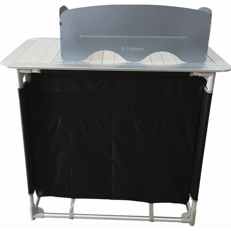 BAYASUN Meuble De Cuisine 4 Étagères Pieds Réglables Gris 5 BAYASUN Meuble De Cuisine 4 Étagères Pieds Réglables Gris – Image 5