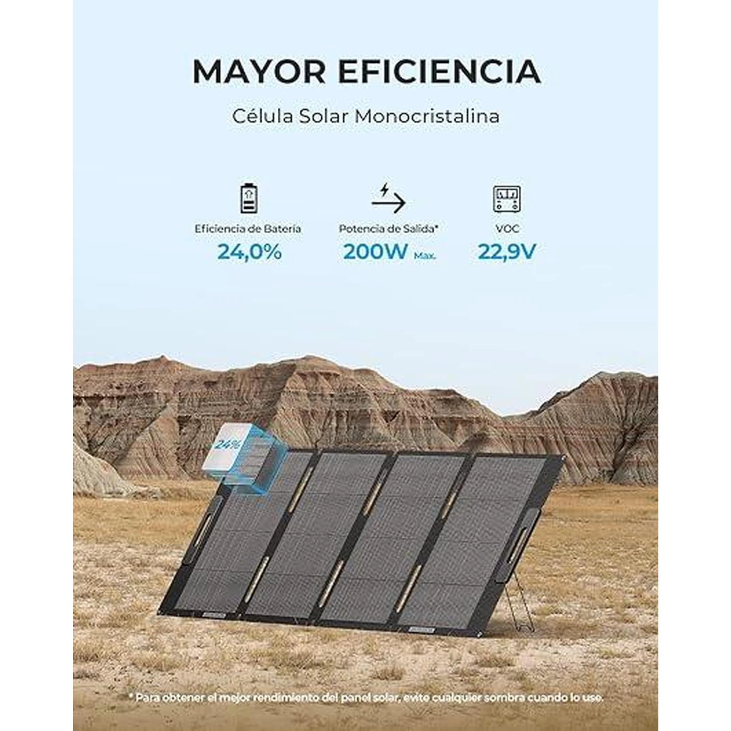 BLUETTI Panneau Solaire MP200 Pour Camping, Jardin, Voyage 2 BLUETTI Panneau Solaire MP200 Pour Camping, Jardin, Voyage – Image 2