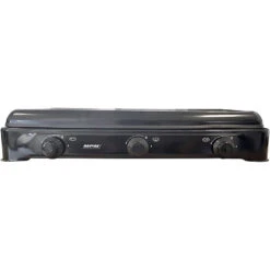 MPM Cuisinière à Gaz Portable Pour Le Camping Avec 3 Feux Couvercle Smile -Camping En Plein Air cuisiniere a gaz portable pour le camping avec 3 feux couvercle smile 2