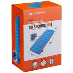 Quechua MATELAS GONFLABLE DE CAMPING - AIR SECONDS 80 CM - 1 PERSONNE -Camping En Plein Air matelas gonflable de camping air seconds 80 cm 1 personne 3
