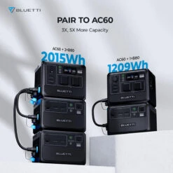 Station Électrique Portable BLUETTI AC60+B80+PV120 Pour Camping -Camping En Plein Air station electrique portable bluetti ac60b80pv120 pour camping 5