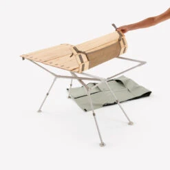 Quechua TABLE DE CAMPING COMPACTE 4/6 PERSONNES - PLATEAU BOIS - POCHE DE RANGEMENT -Camping En Plein Air table de camping compacte 46 personnes plateau bois poche de rangement 7
