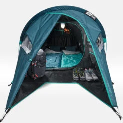 Quechua Tente De Camping - MH100 XL - 2 Places - Fresh & Black -Camping En Plein Air tente de camping mh100 xl 2 places fresh and black 4