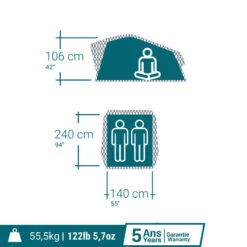 Quechua TENTE DE TOIT MH500 FRESH & BLACK 2P -Camping En Plein Air tente de toit mh500 fresh and black 2p 3