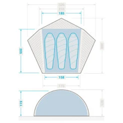 Tente Dôme De Trekking - 3 Places - MT900 -Camping En Plein Air tente dome de trekking 3 places mt900 2