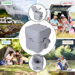 Toilette Portable 20L Pour Camping-Car, WC Avec Chasse D'Eau 13L Camry 9 Toilette Portable 20L Pour Camping-Car, WC Avec Chasse D'Eau 13L Camry -Camping En Plein Air toilette portable 20l pour camping car wc avec chasse deau 13l camry 2