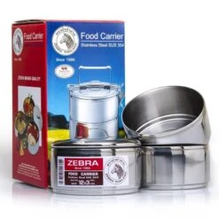 Zebra Porte-nourriture En Acier Inoxydable 12cm X 3 Couches -Camping En Plein Air zebra porte nourriture en acier inoxydable 12cm x 3 couches 2